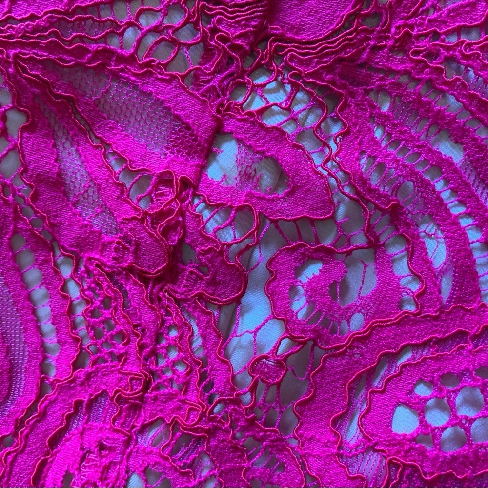 Trina Turk Hot Pink Floral Lace Cocktail Dress - Picture 10 of 16